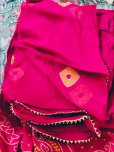 Pink Bandhej 3 pcs Set