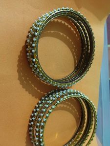 Set of Elegant White Beaded Bangles