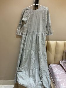 Grey Tiered Ethnic Traditional Gown