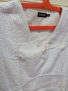 Chic White Broderie Anglaise Dress