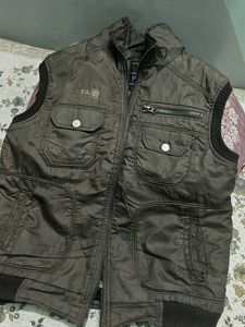 Men's Brown Sleeveless Puffer Jacket