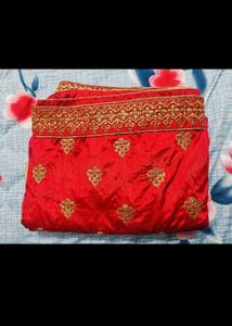 Red Embroidered Silk Saree