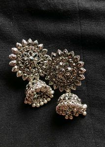 Oxidized Jhumka Earrings