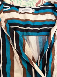 Chic Striped Wrap Top