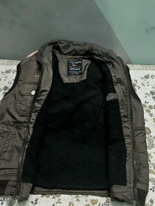 Men's Brown Sleeveless Puffer Jacket