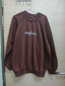 Brown Oversized Graphic Sweatshirt