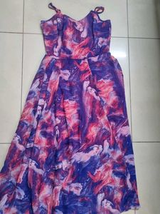 Vibrant Abstract Print Maxi Dress