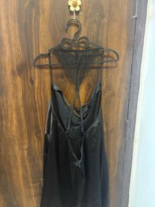 Satin Lace Trim Slip Dress
