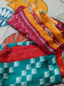 Vibrant Ikat Pattern Saree