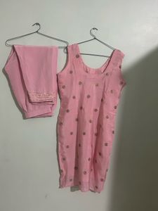 Pink Embroidered Kurta