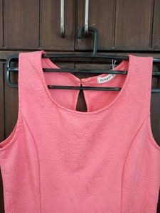 Coral Peplum Textured Top