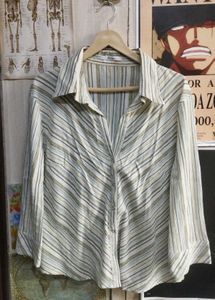 Striped Collared Button-Up Shirt