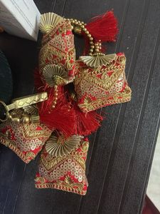 Red &amp; Gold Tassel Lehngha Hanging