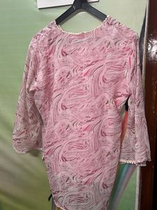Sheer Pink Floral Print Blouse