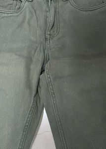 Olive Green Straight Leg Jeans