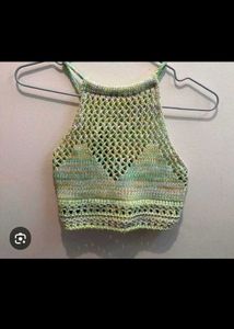 Crochet Halter Neck Crop Top