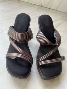 Metallic 3 inch Wedge Sandals