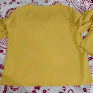 Stylish Yellow V-Neck Top