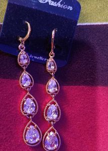 Elegant Drop Earrings with Crystals