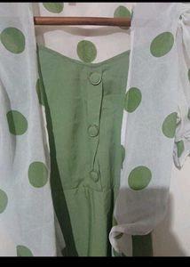 Green Polka Dot Dress with Bolero