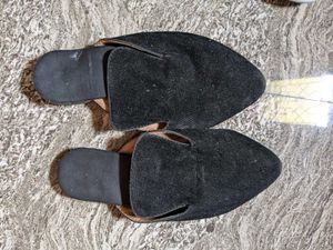 Black Flat Mules