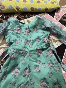 Floral Print Green Dress