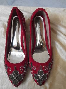 Red Beaded Heels