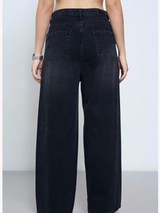 Wide Leg Faded Black Jeans