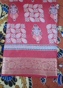 Maroon Floral Print Saree