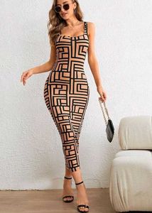 Geometric Print Bodycon Midi Dress(large)