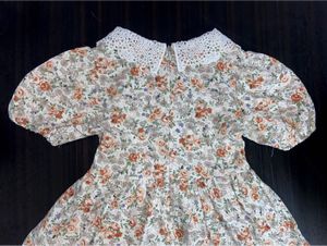 SHEIN Baby Girl Floral Print Dress with Lace Colla