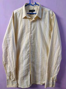 Men's Striped Yellow Casual Shirt