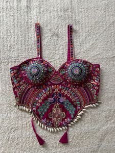 Navratri Designer Embroidered Peacock Blouse