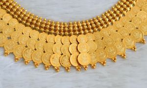 Exquisite Gold Coin Necklace Set