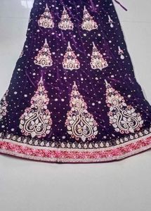 Stunning Purple Velvet Lehenga choli.
