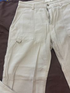 H&amp;M Off white cargo pant