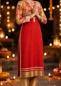Vibrant Floral Print Kurta Set