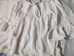 Boho White Smocked Off-Shoulder Blouse