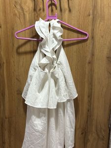 Chic White Tiered Halter Dress