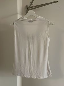 White Cowl Neck Top