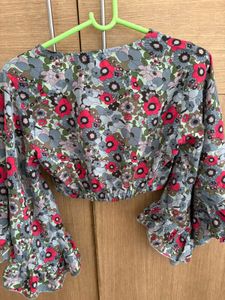 Floral Palazzo Pants and Crop Top Set