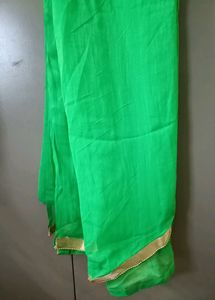 Vibrant Green Georgette Saree