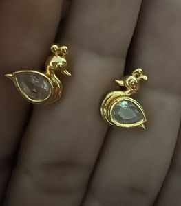 Golden Swan Stud Earrings