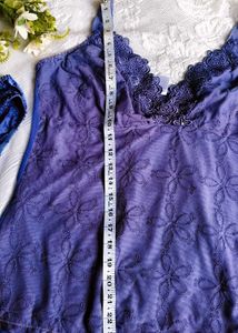 lace detail embroidery Floral Camisole &amp; Panty Set