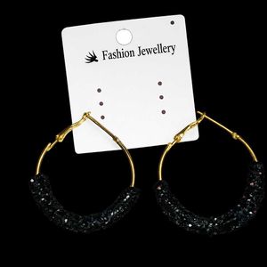 ✨️Sparkly Black Hoop Earrings🖤