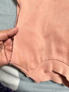 Turtle Neck Peach Top
