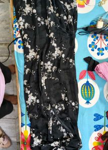 Elegant Black Floral Embroidered one piece