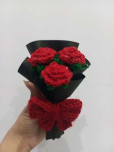 Handmade Crochet Rose Bouquet