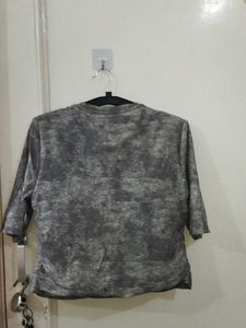Stylish Grey Marble Print Top