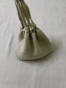 🆕Handmade Knitted Drawstring Pouch/ Bag